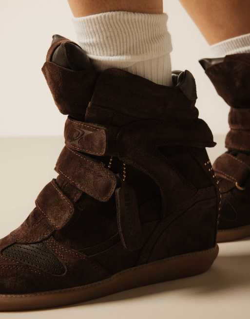 Bronx – Jae-yy – Sneaker aus Wildleder in Kaffeebohnenbraun mit Keilabsatz, 3 von 5