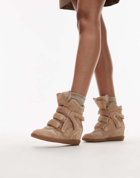 Bronx - Jae-yy - Sneakers con zeppa in camoscio color sabbia - view 1