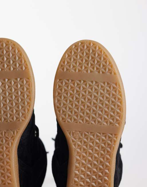 Bronx Jae-yy suede wedge trainers in black, 3 of 5