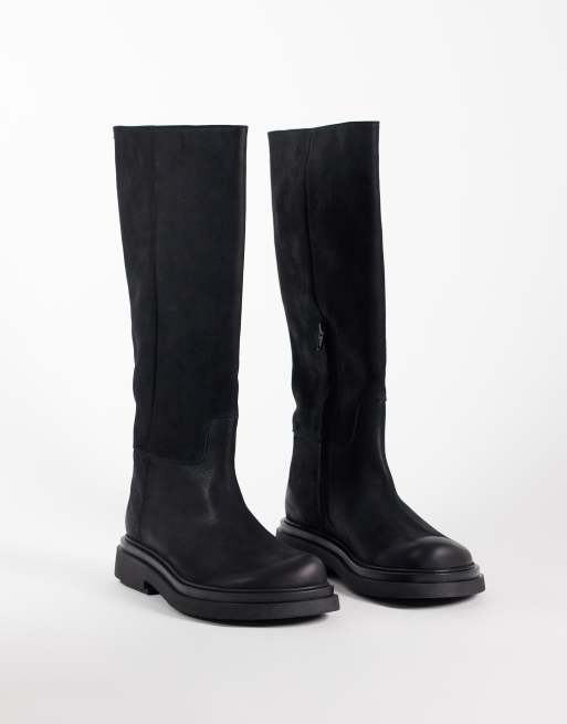 Bronx Jay-laa knähöga boots i svart läder, 2 av 4