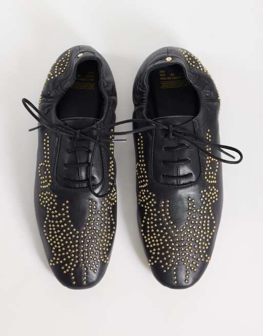 Bronx - Jazz-ette - Ballerine stringate nere con borchie, 2 di 4
