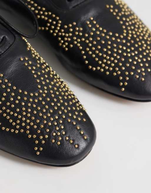 Bronx - Jazz-ette - Ballerine stringate nere con borchie, 4 di 4