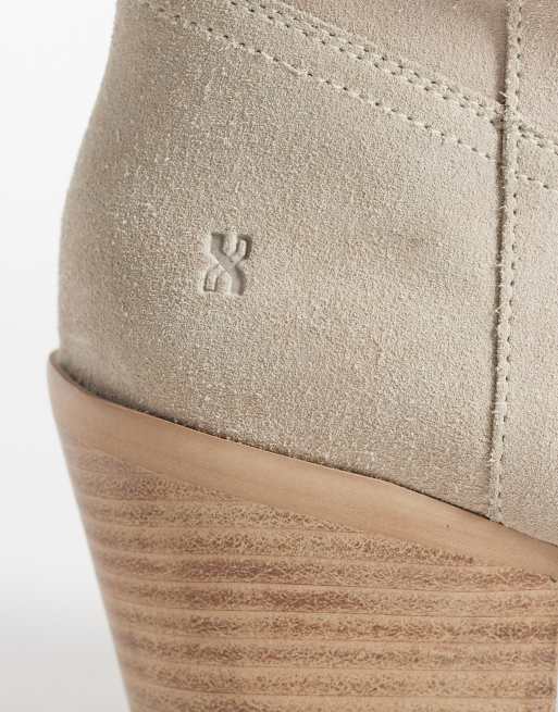 Bronx Jukeson western knee boots in sand suede, 4 of 4