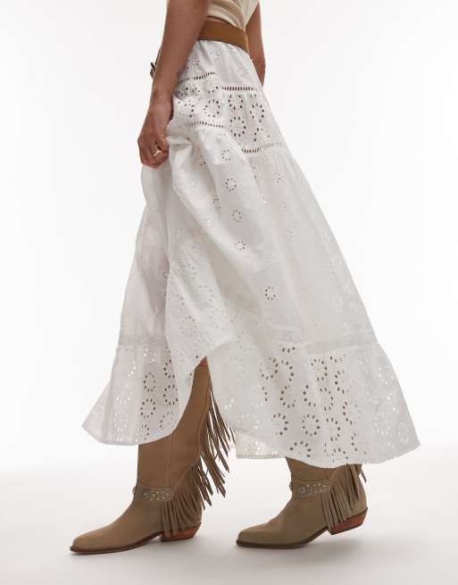 Bronx Kendr-a tassel western knee boots in oatmilk washed