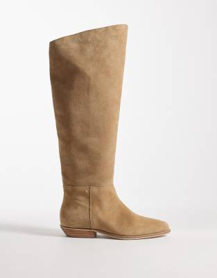 Bronx Kendra-a Refined Western Detail Knee Boots In Brown