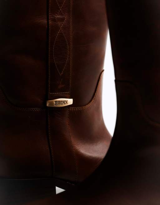 Bronx - Ky-ley - Bottes élégantes en cuir style western - Caramel, 3 de 3