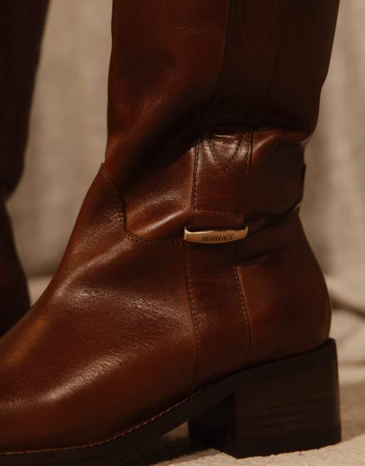 Bronx – Ky-ley – Karmelowe botki kowbojki ze skóry, 2 z 3