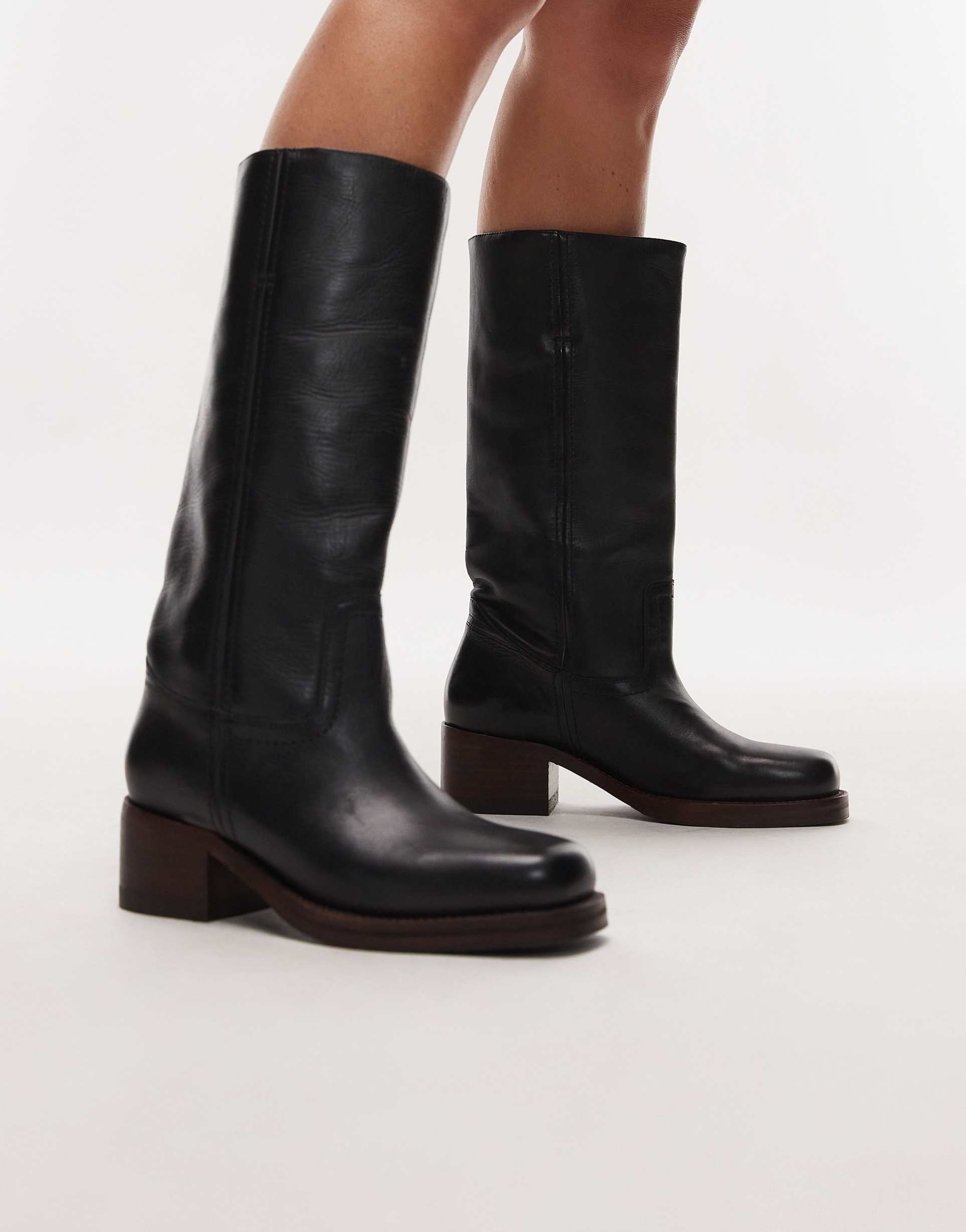 bronx ky-ley knee boots in vintage leather black