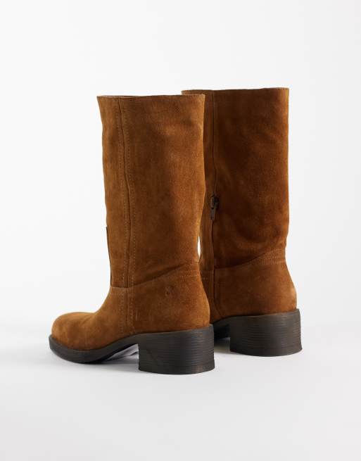 Bronx Ky-ley slouchy knee boots in caramel oily suede, 4 of 4