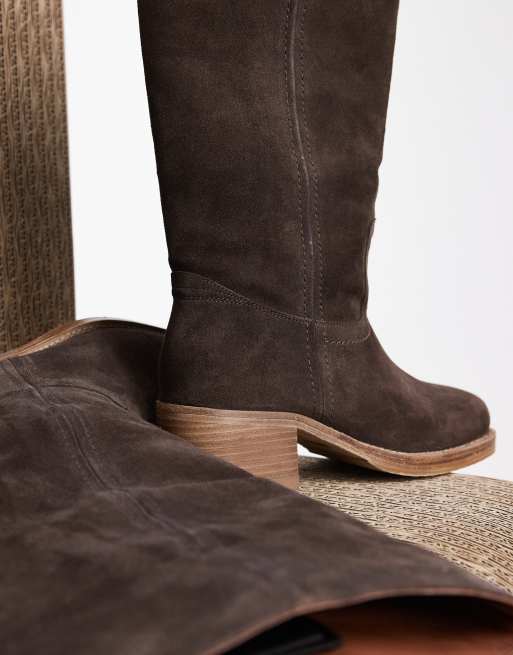 Bronx Ky-ley western boots in suede coffee bean, 3 of 4