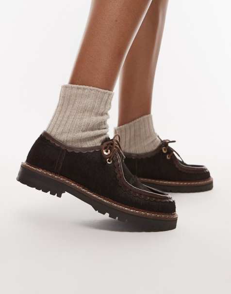 Bronx lace up loafers in horsehair brown - view 1