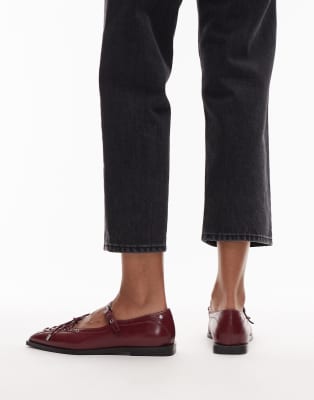 Bronx Laur-ynn Tie Detail Ballet Flat In Red