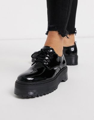 Bronx leather chunky lace up shoes in 