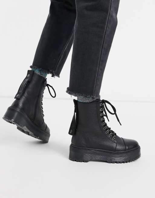 Chunky shop military boots