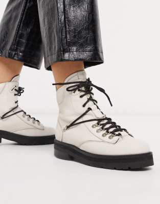 bronx white ankle boots