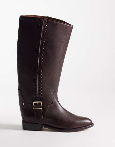 Bronx Leni-jo riding knee boots in coffee bean leather - view 1