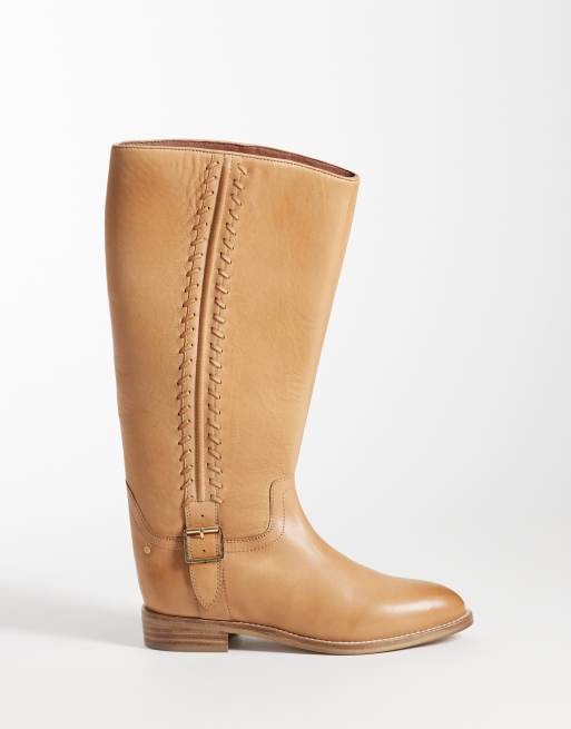 Bronx - Leni-jo - Stivali al ginocchio stile equitazione in pelle colore naturale, 1 di 4
