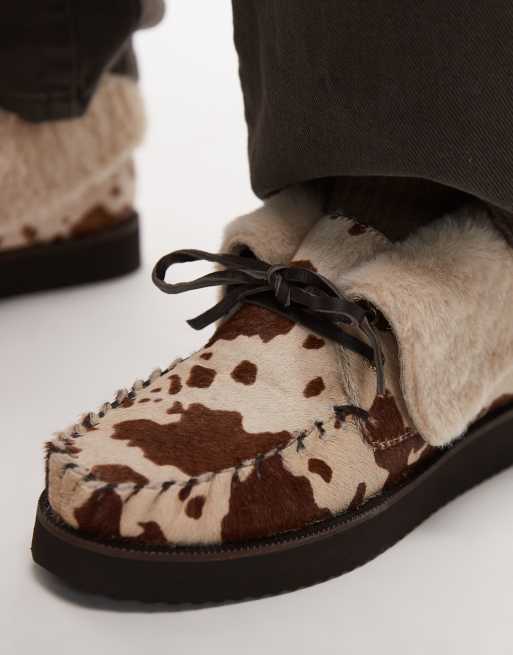 Bronx - Loafers med snørebånd, vamset detalje på indersiden og koprint i ruskind, 3 af 4