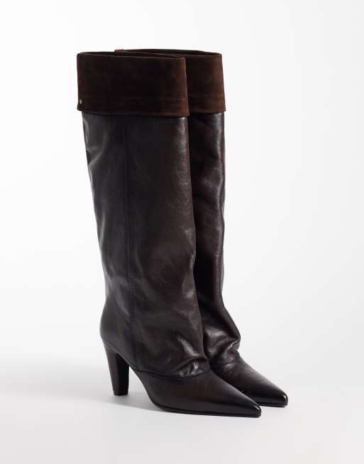 Bronx Low-Jadey heeled knee boots in coffee bean, 2 of 4