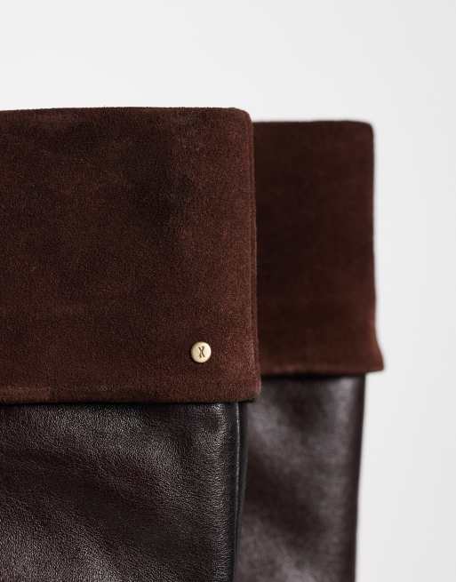 Bronx Low-Jadey heeled knee boots in coffee bean, 3 of 4