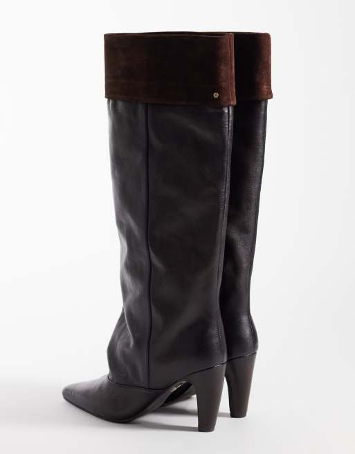 Bronx Low-Jadey heeled knee boots in coffee bean, 4 of 4