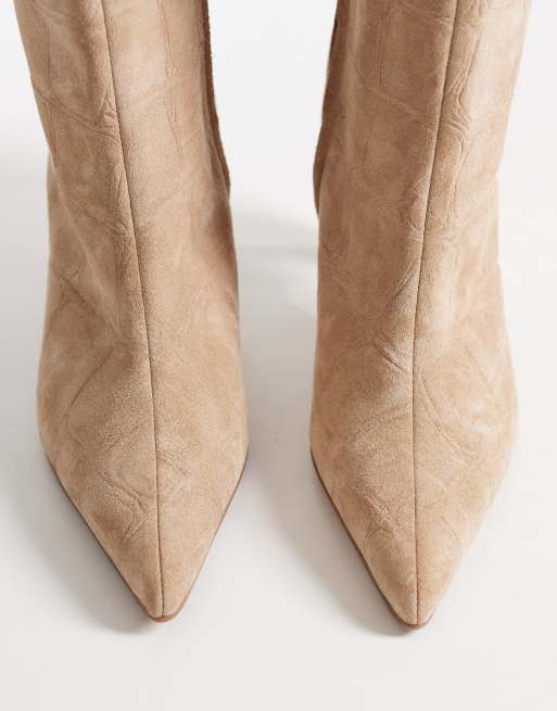 Bronx Low-Jadey kitten heel knee boots in croc suede, 3 of 4