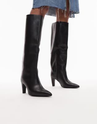 Bronx - Low Jadey - Kniehohe Stiefel aus Leder in Schwarz