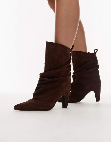 Bronx – Low-Jadey – Weiche Ankle-Boots aus Wildleder in Schokobraun mit Absatz - view 1