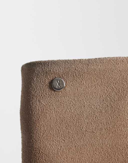 Bronx Lux-yy slouchy kitten heel knee boots in sand suede, 3 of 4