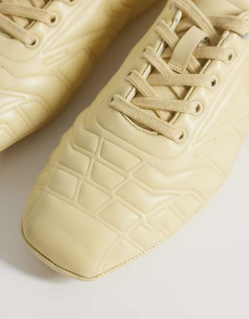 Bronx Mad-dox square toe trainers in yellow, 4 of 5