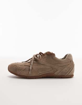 Myr-aa - Baskets à lacets en daim- Naturel-Neutre 36
