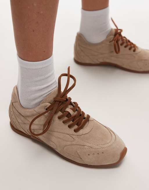 Bronx - Myr-aa - Beige sneakers i ruskind i vintagestil, 5 af 5