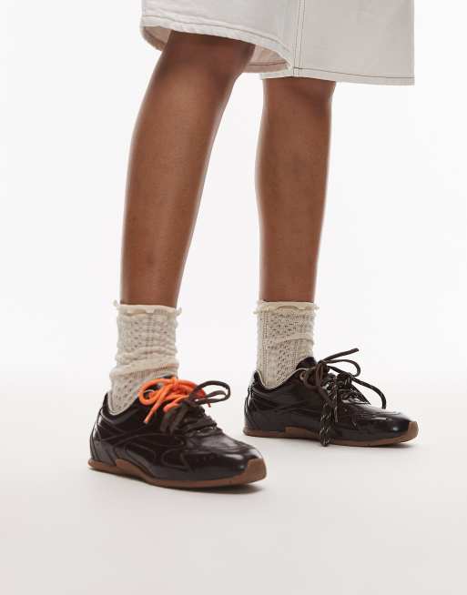 Bronx - Myr-aa - Chokoladebrune sneakers i lak med snørebånd, 5 af 5