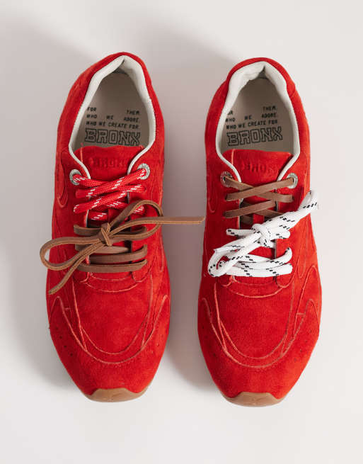 Bronx – Myr-aa – Czerwone zamszowe buty sportowe, 2 z 5