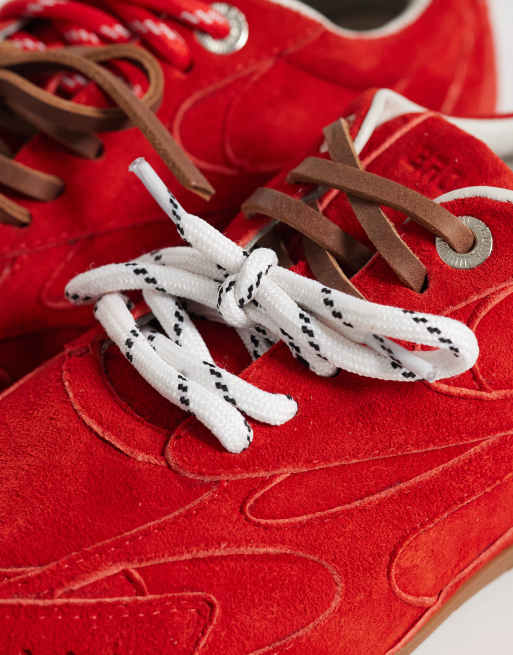 Bronx – Myr-aa – Czerwone zamszowe buty sportowe, 3 z 5
