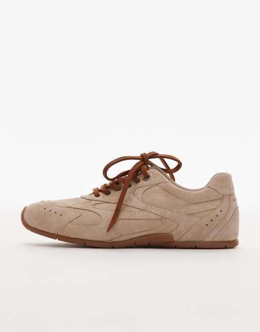 Bronx – Myr-aa – Havrevita sneakers i mocka med vintagestil, 2 av 5