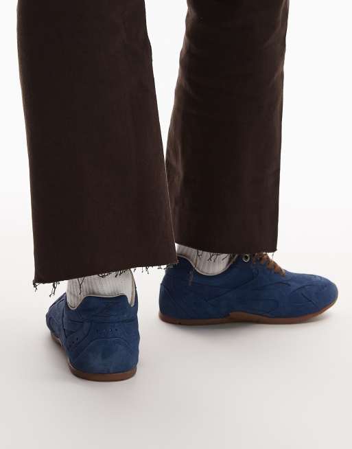 Bronx – Myr-aa – Jeansblå sneakers i mocka med snörning, 3 av 5