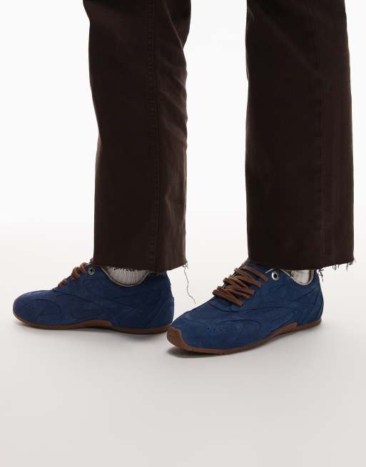 Bronx – Myr-aa – Jeansblå sneakers i mocka med snörning, 5 av 5