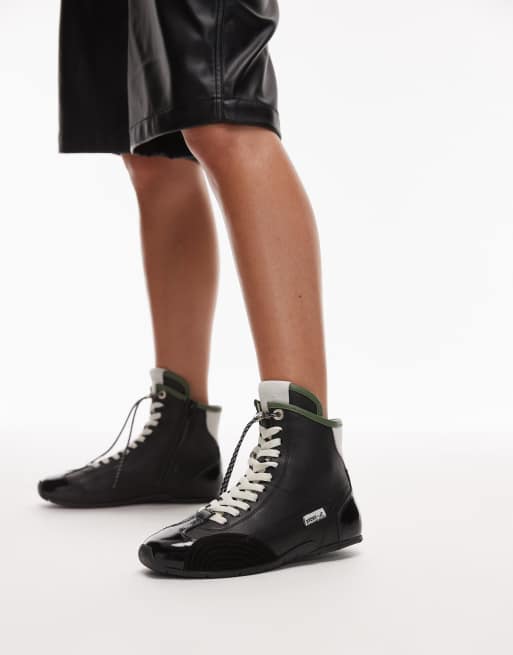 Bronx Myr-aa lace up boxing boot in black, 5 of 5