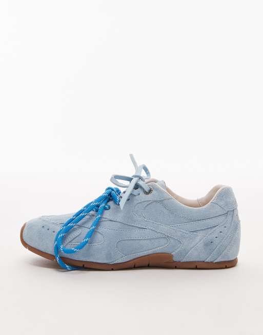 Bronx Myr-aa lace up sneakers in baby blue suede