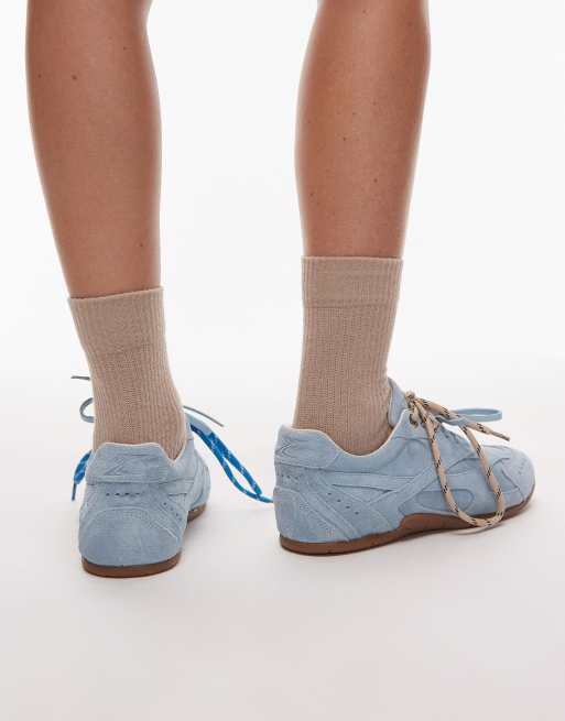 Bronx Myr-aa lace up sneakers in baby blue suede