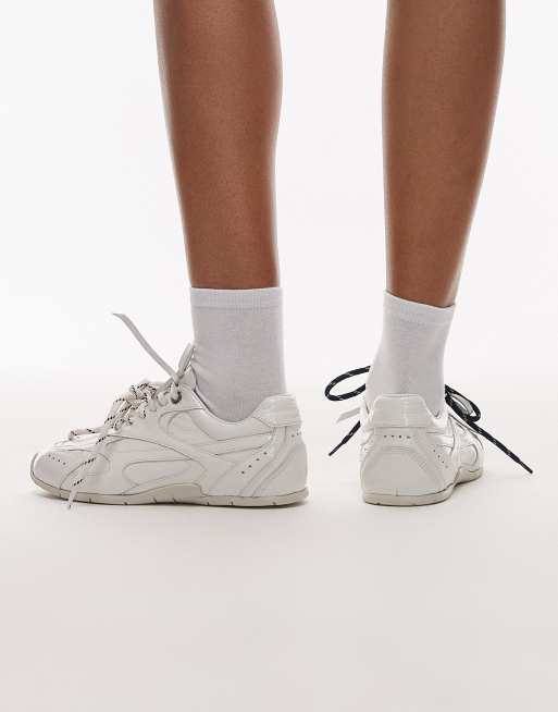 Bronx Myr-aa lace up sneakers in white, 5 of 5