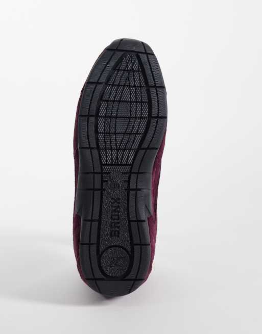 Bronx Myr-aa lace up sneakers with shearling in deep bordeaux , 5 of 5