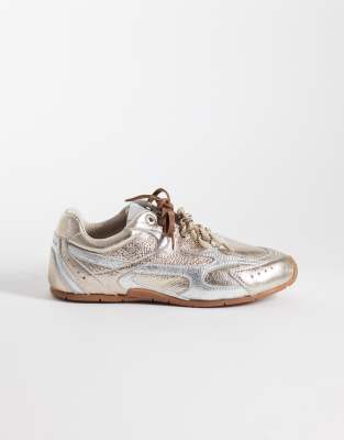 Bronx Myr-aa Lace Up Trainers In Silver