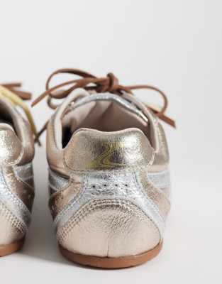 Bronx Myr-aa Lace Up Trainers In Silver
