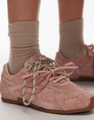 Bronx - Myr-aa - Schnür-Sneaker aus Wildleder in Babyrosa
