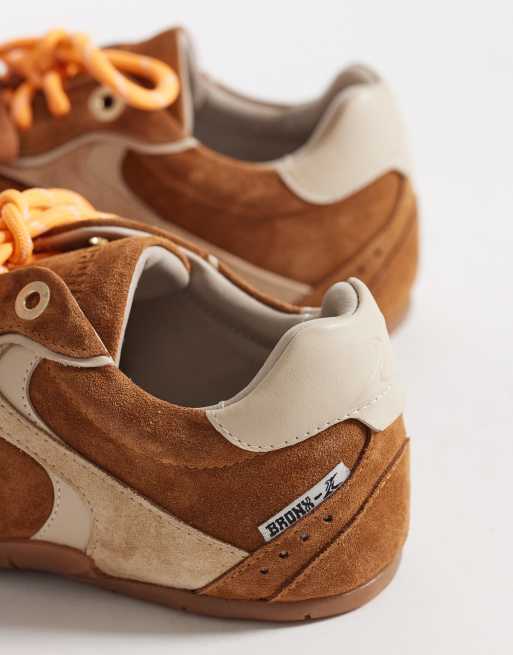 Bronx – Myr-aa – Sneaker aus Wildleder in Karamell und Hellbeige, 2 von 5