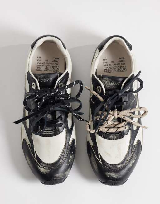 Bronx Myr-aa sneakers i tvättad svart och off white, 3 av 5