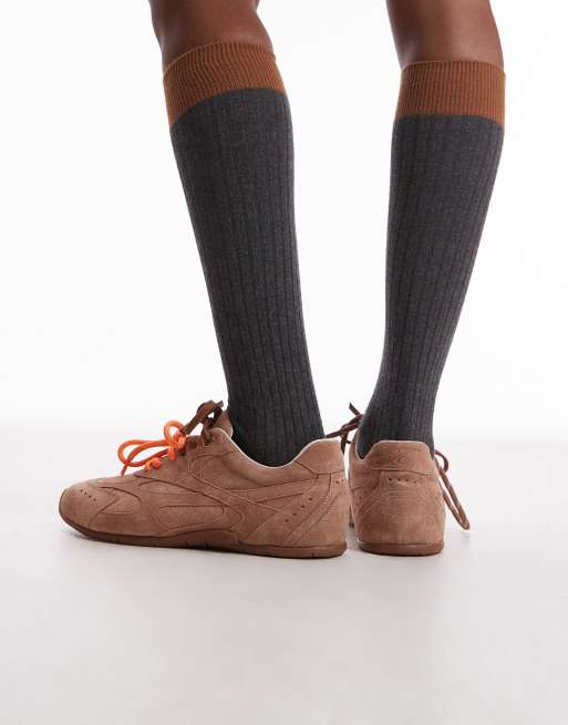 Bronx Myr-aa sneakers in mocha mousse vintage suede, 3 of 5