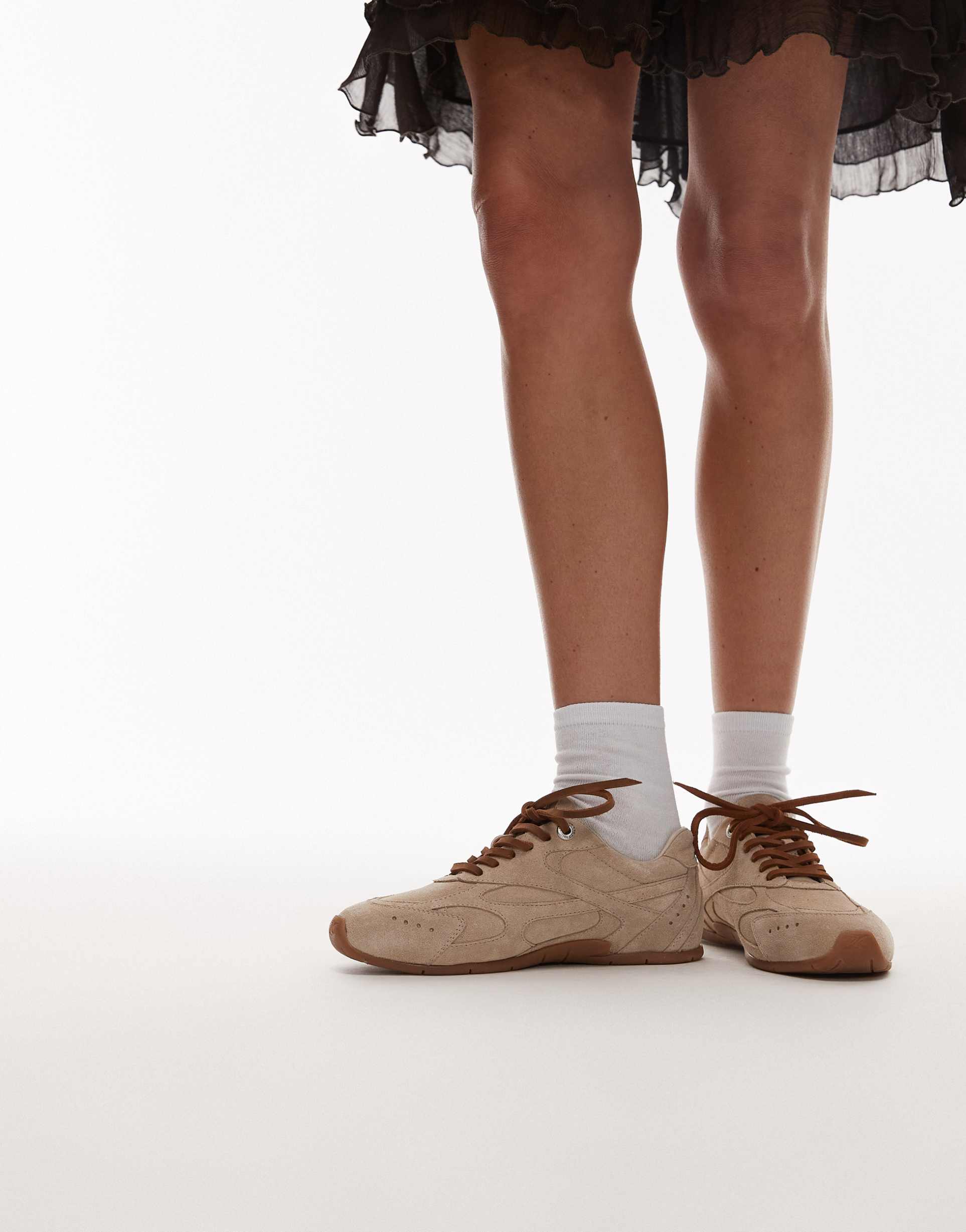 bronx myr-aa sneakers in oatmilk vintage suede